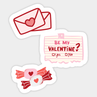 Valentine's Day 2023 Pack of 3 Be Mine - Pink Sticker